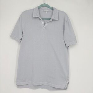 James Perse Small Men's Cotton Polo Shirt Pale Blue